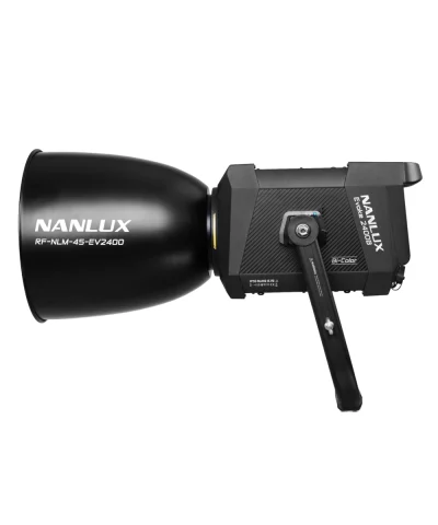 photo of a Nanlux LED film light, side on view.