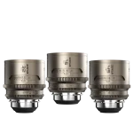image showing three DZOfilm anamorphic cinematography lenses